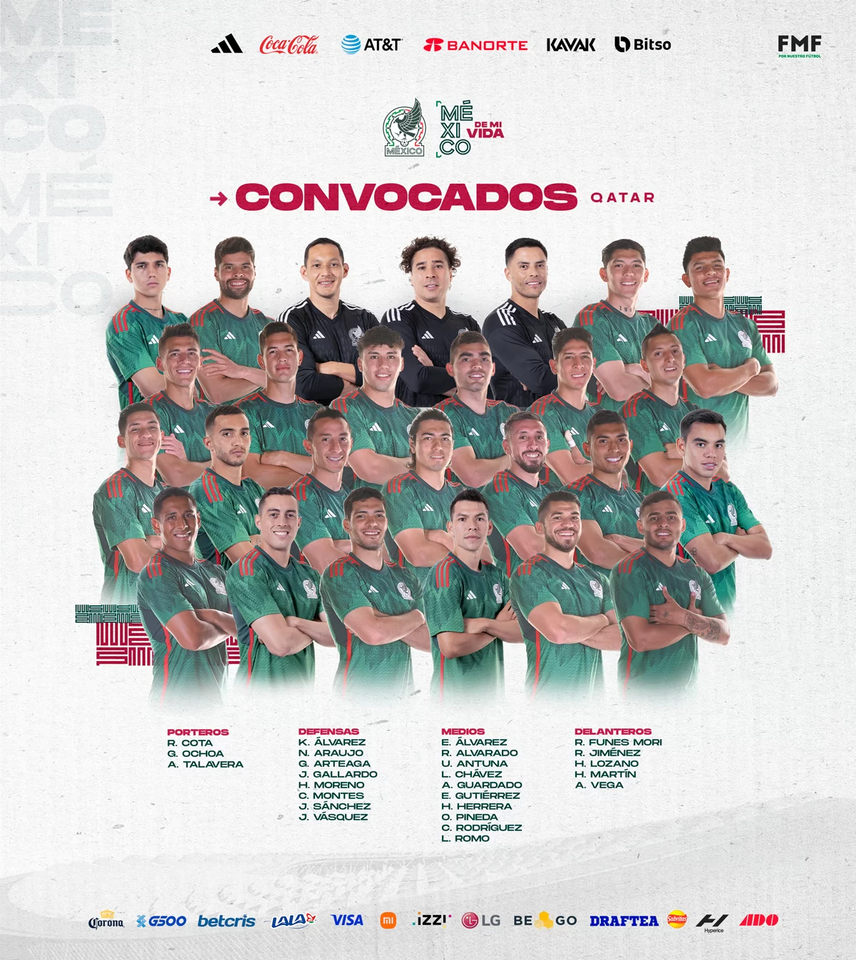 Gerardo "El Tata" Martino dio a conocer la lista de 26 mexicanos que estarán en la Copa Mundial