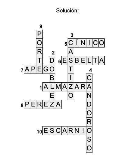 CRUCIGRAMA CRUCIGRAMA