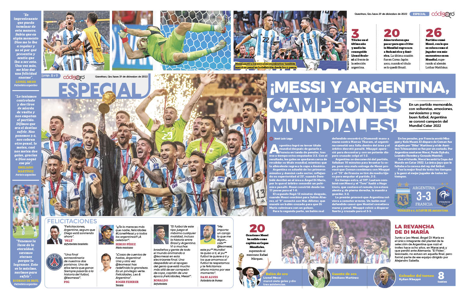 ¡Messi y Argentina, campeones mundiales!
