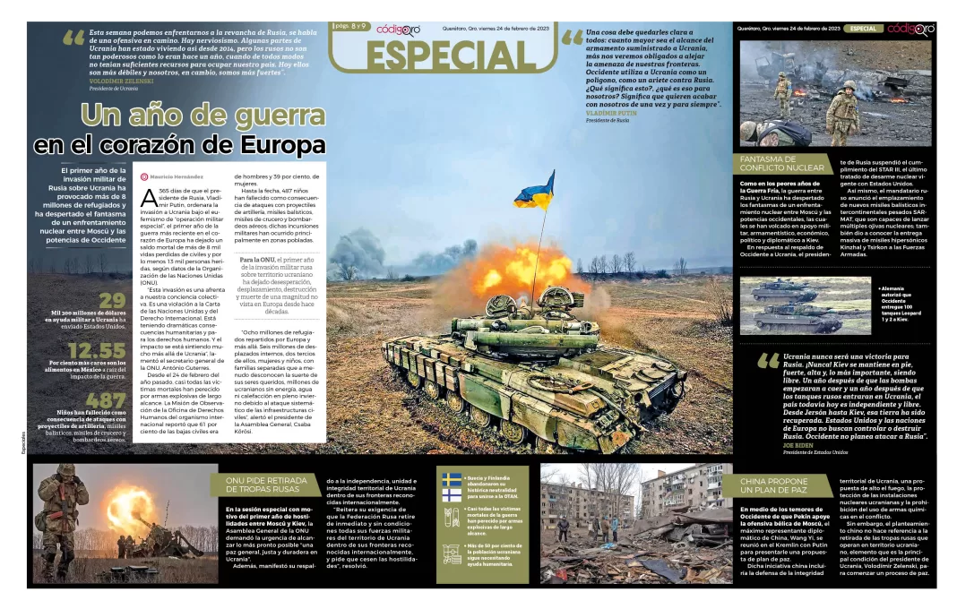 Este 24 de febrero, se cumple el primer año de la guerra entre Rusia y Ucrania