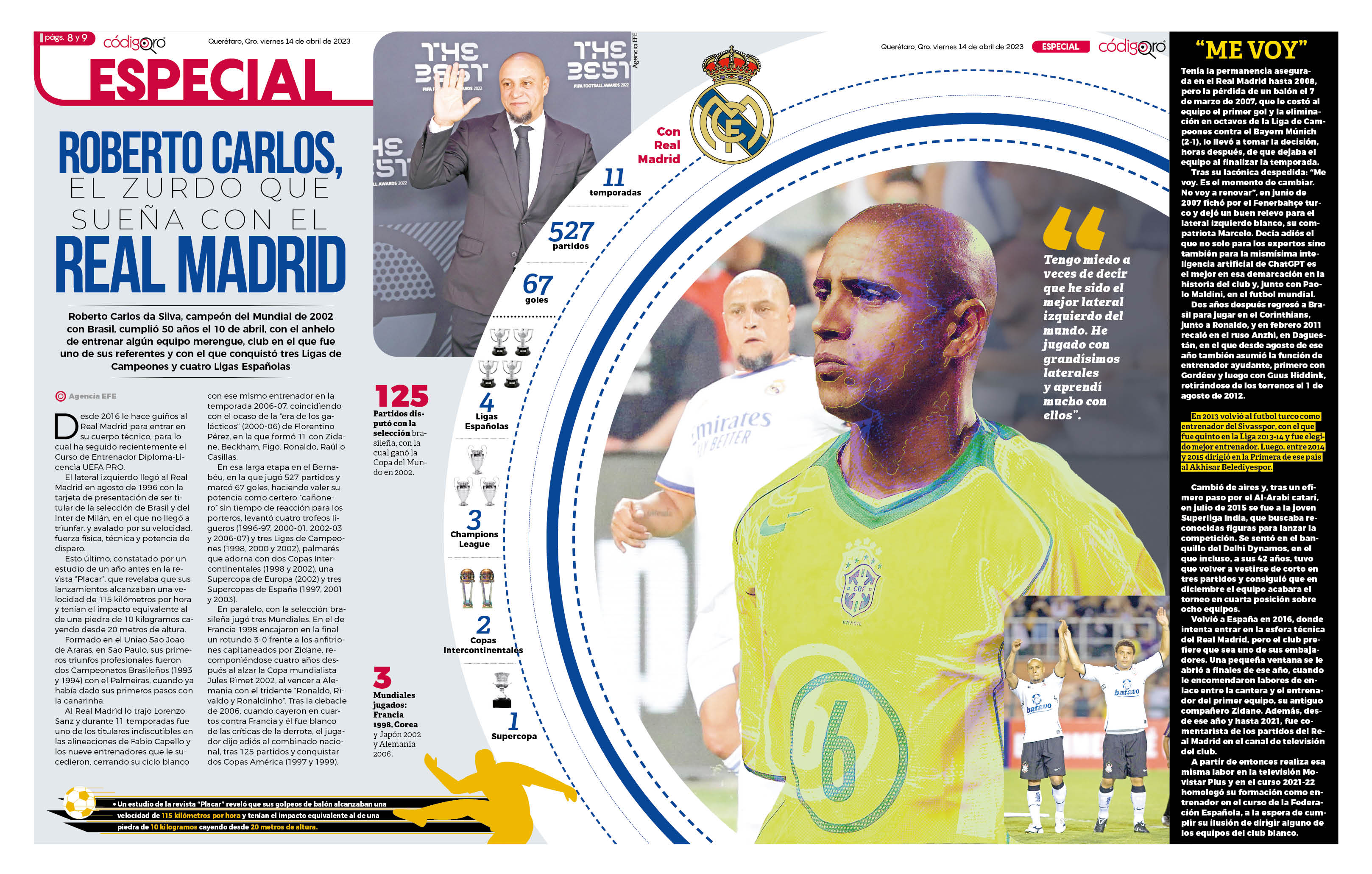 Roberto Carlos, el zurdo que sueña con el Real Madrid