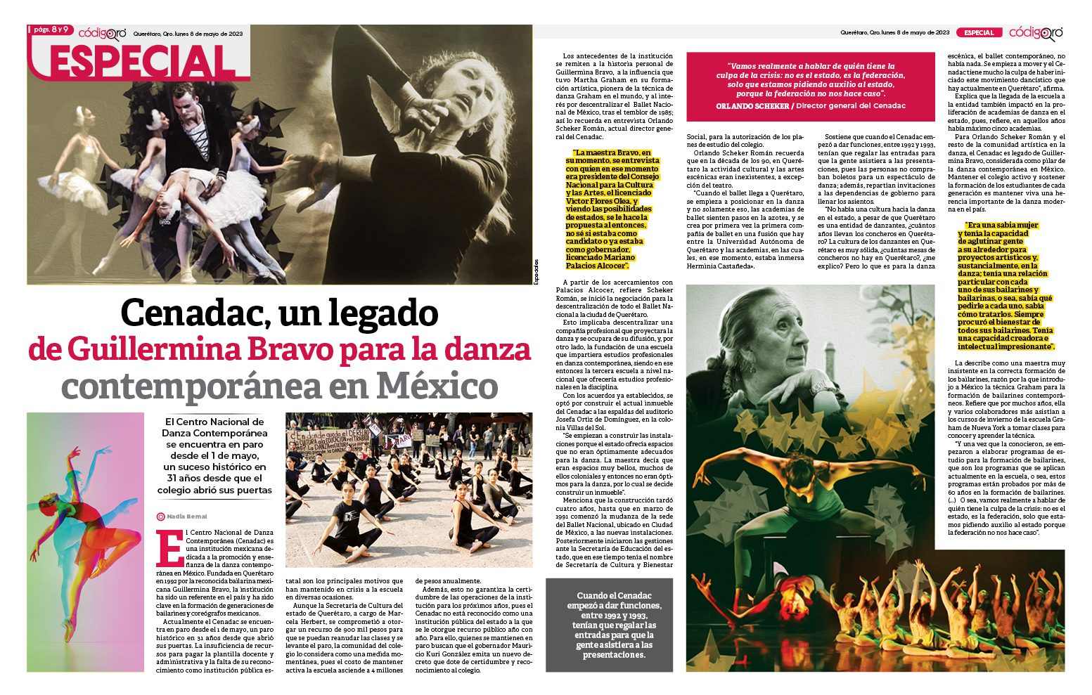 Cenadac, un legado de Guillermina Bravo para la danza contemporánea en México