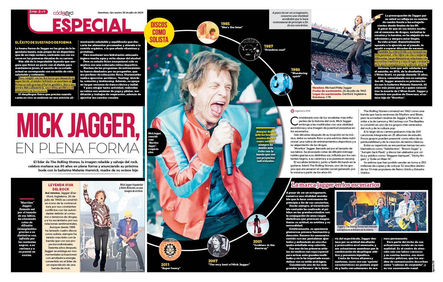 Mick Jagger, en plena forma