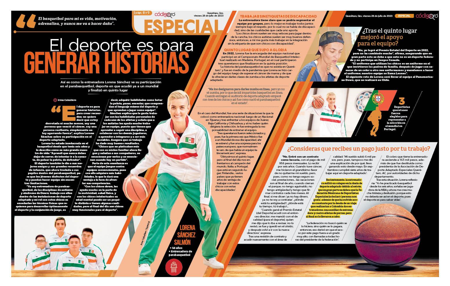 El deporte es para generar historias