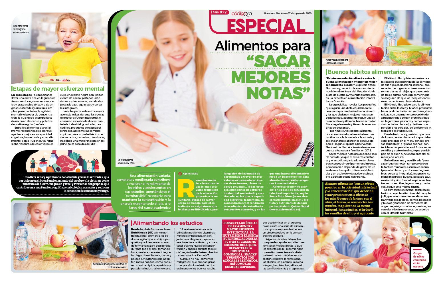 Alimentos para “sacar mejores notas”