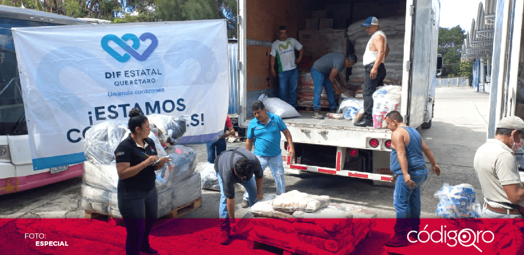 Recibe DIF Guerrero los apoyos enviados por Querétaro