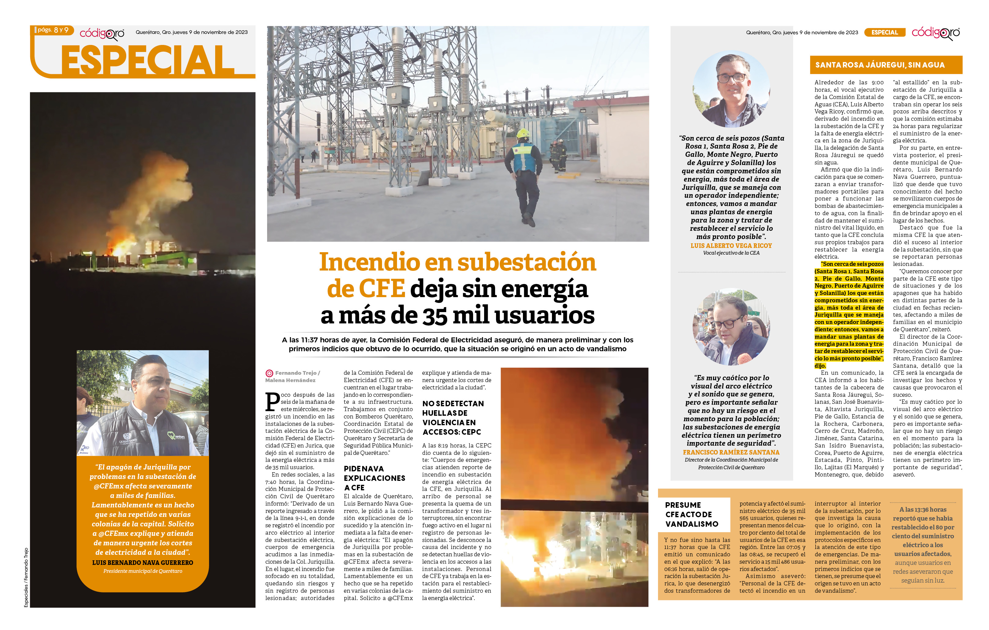 Incendio en subestación de CFE deja sin energía a más de 35 mil usuarios