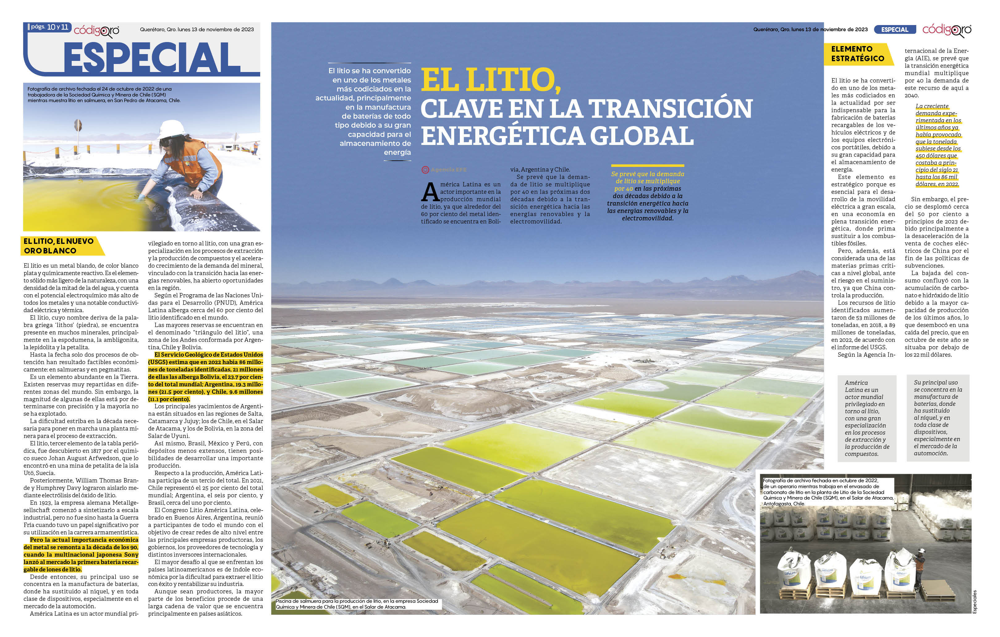 El litio, clave en la transición energética global
