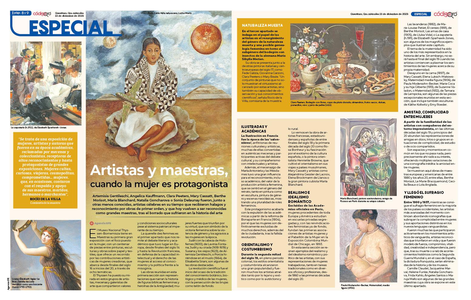 Artistas y maestras, cuando la mujer es protagonista