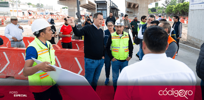 El gobernador Mauricio Kuri González supervisó las obras de Paseo 5 de Febrero. Foto: Especial