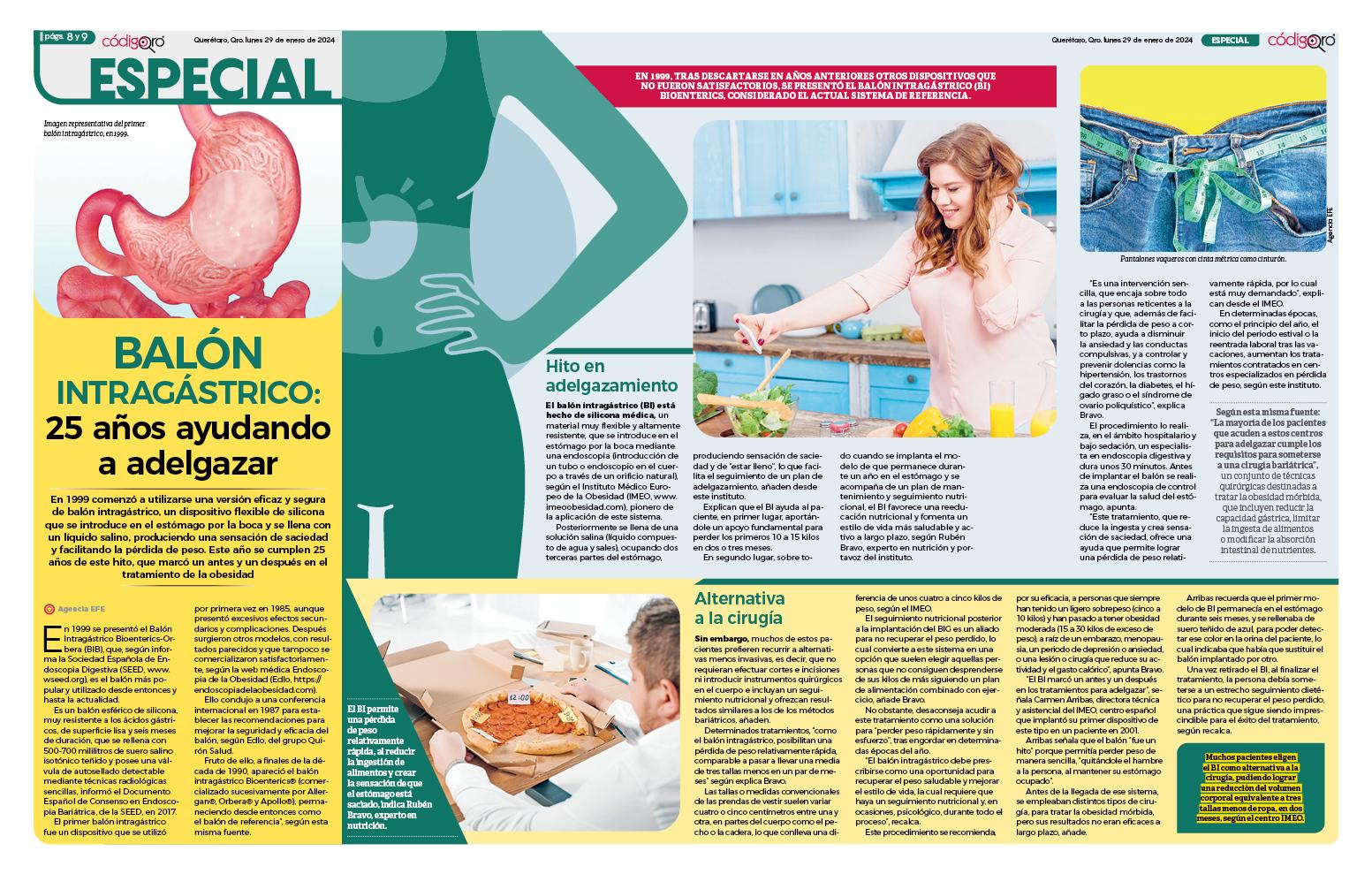 Balón intragástrico: 25 años ayudando a adelgazar