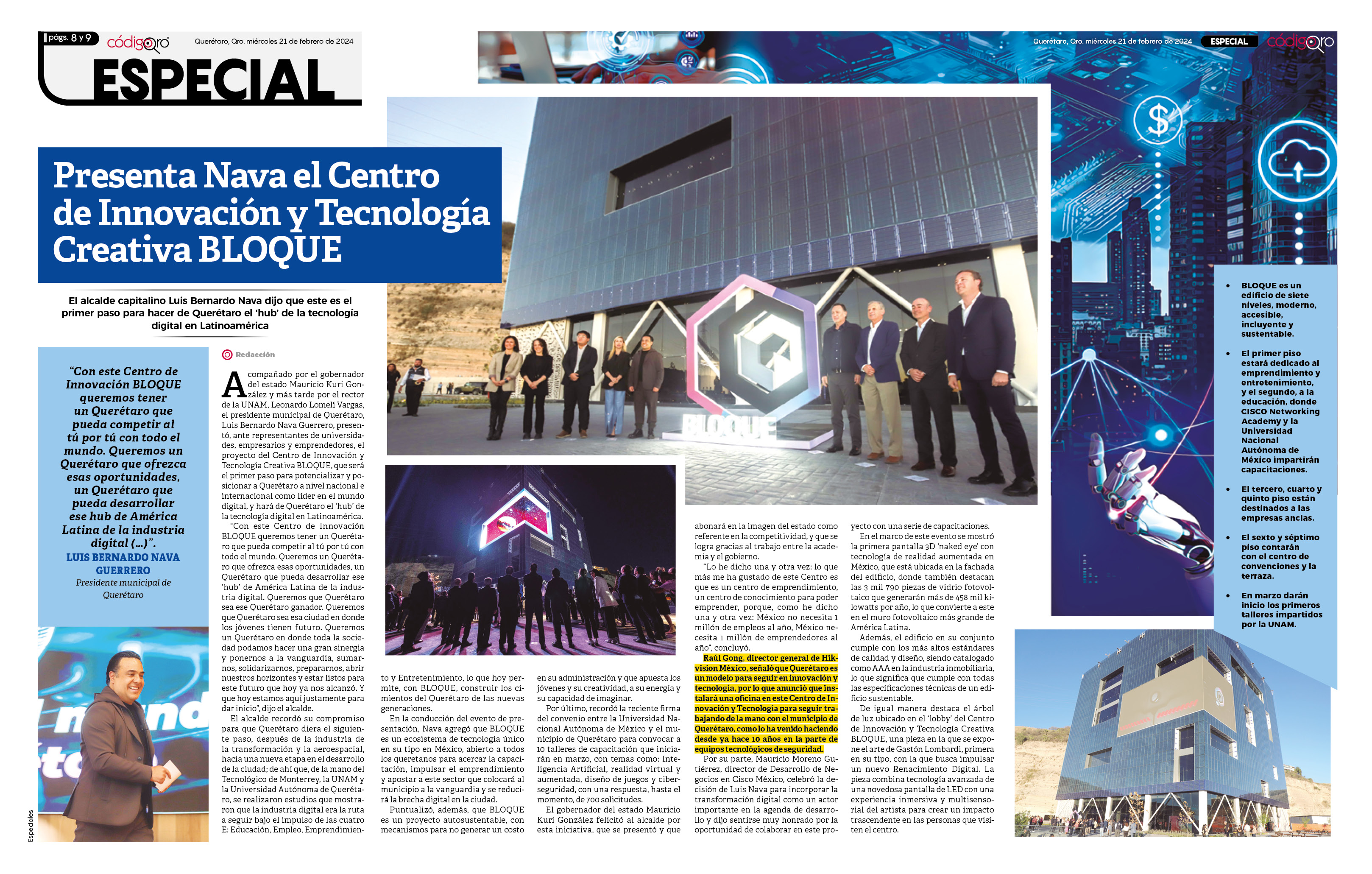 Presenta Nava el Centro de Innovación y Tecnología Creativa BLOQUE