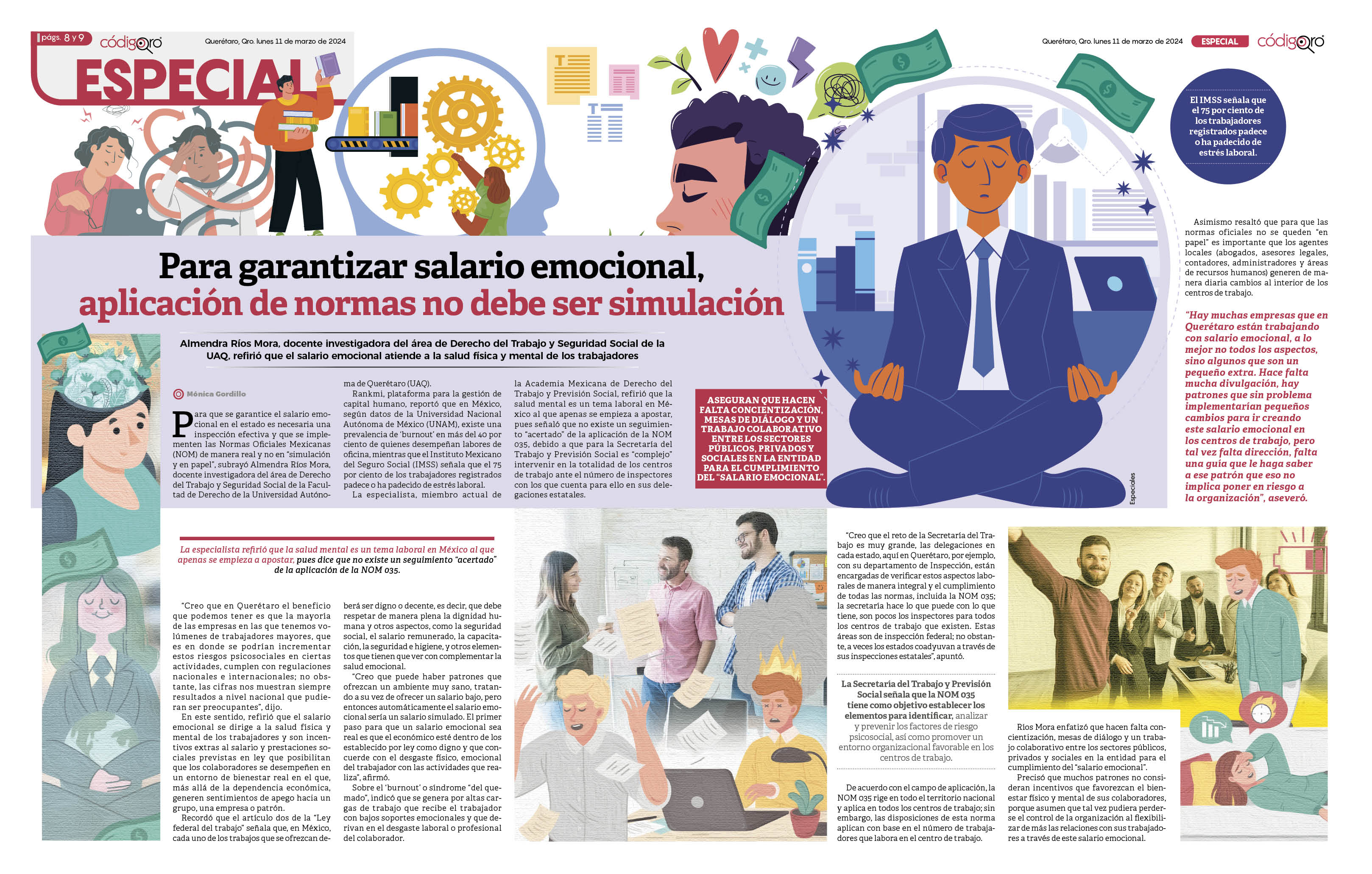 Para garantizar salario emocional, aplicación de normas no debe ser simulación