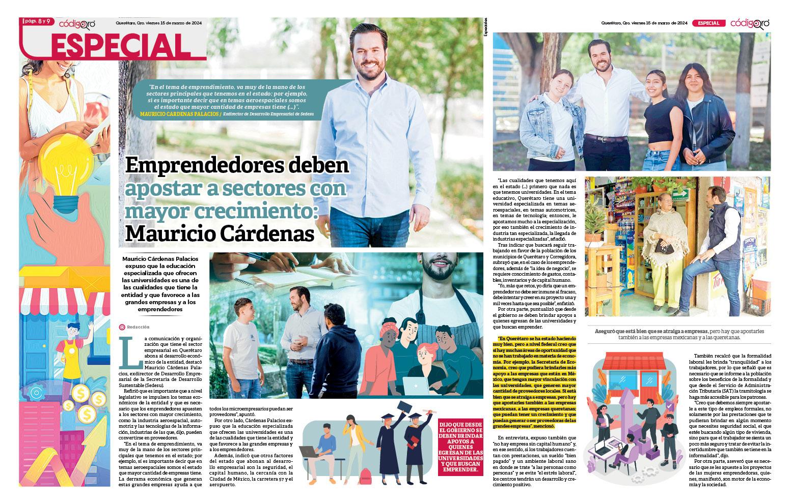 Emprendedores deben apostar a sectores con mayor crecimiento: Mauricio Cárdenas