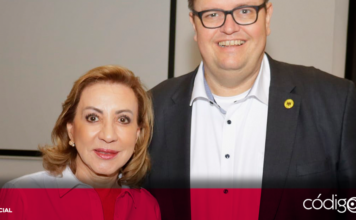 La candidata del PAN-PRI-PRD al Senado, Guadalupe Murguía, se reunió con el cónsul honorario de Alemania en Querétaro. Foto: Especial