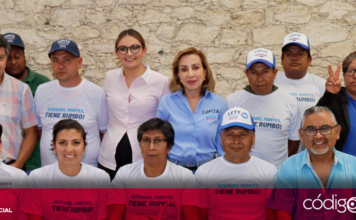 La candidata del PAN-PRI-PRD al Senado, Guadalupe Murguía, se reunió con emprendedores de Ezequiel Montes. Foto: Especial