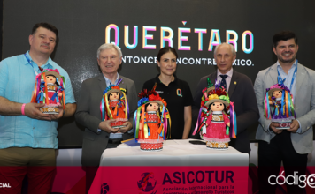 La Secretaría de Turismo del Estado de Querétaro presentó el Camino Iniciático de Santiago, durante el Tianguis Turístico 2024. Foto: Especial