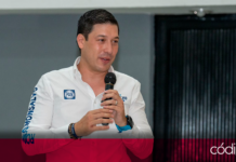 El candidato del PAN a la presidencia municipal de El Marqués, Rodrigo Monsalvo, expuso como prioridad sanear el río Querétaro. Foto: Especial