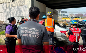 La mañana de este jueves se registró un accidente vehicular en la Avenida 5 de Febrero, en la incorporación a Boulevard de la Nación