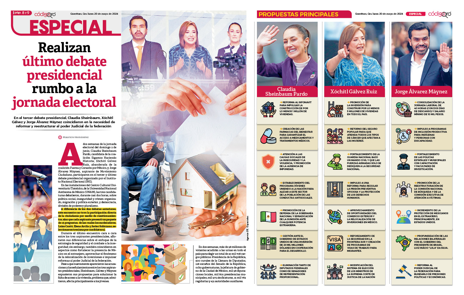 Realizan último debate presidencial rumbo a la jornada electoral