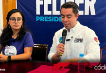 El candidato común del PAN-PRI-PRD a la presidencia municipal de Querétaro, Felifer Macías, asumió compromisos con organizaciones feministas. Foto: Jansel Jiménez