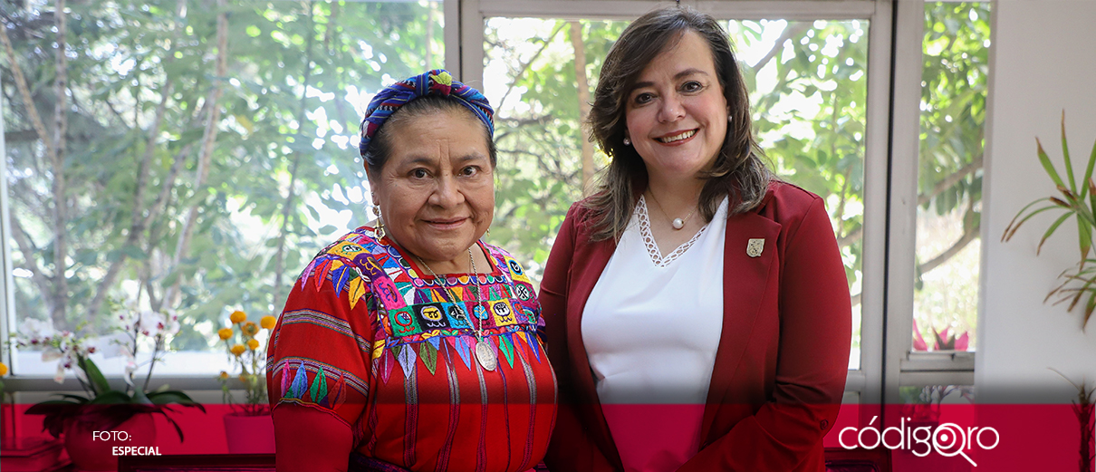 Se reúnen la rectora de la UAQ y Rigoberta Menchú para colaborar por la paz