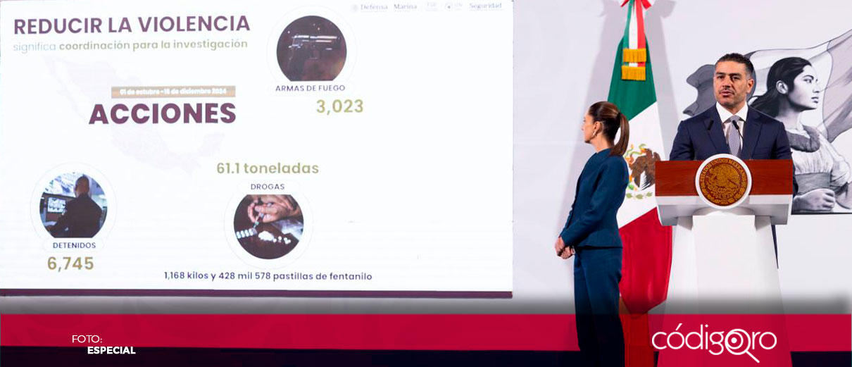 Gobierno logra aseguramiento de 61.1 toneladas de droga y más de 3 mil armas