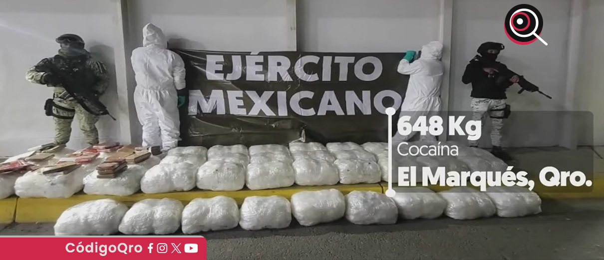 Aseguran 648 kilogramos de cocaína en El Marqués