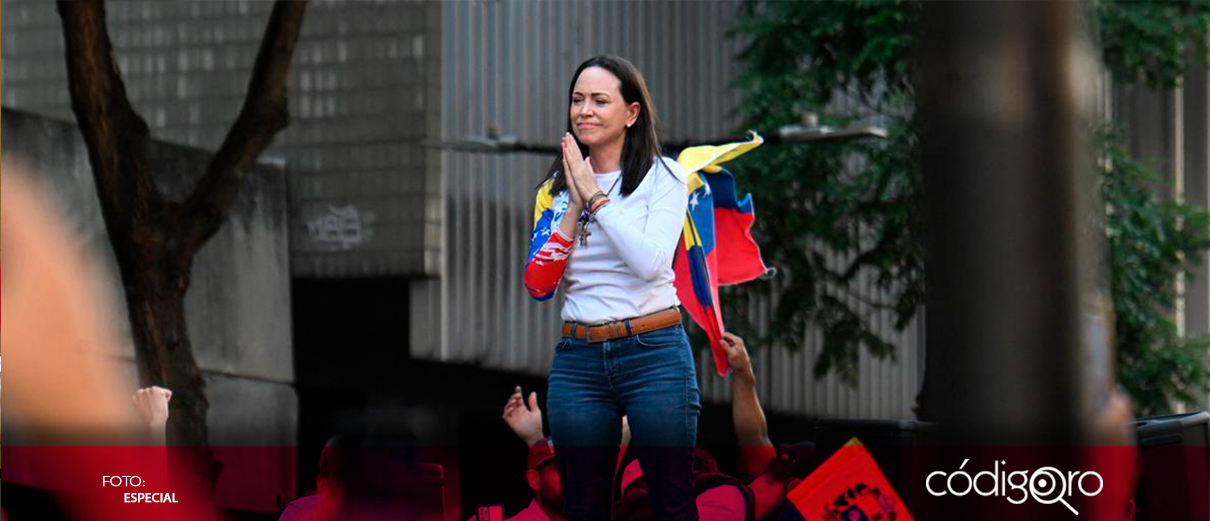 Corina Machado encabeza protesta contra investidura de Maduro