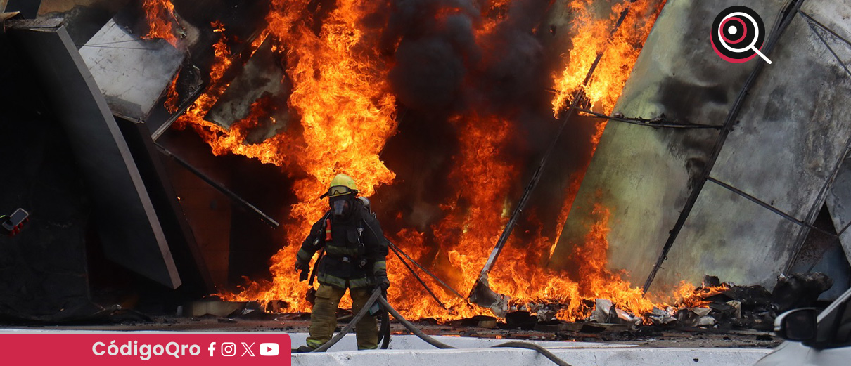 Se registra incendio en plaza de Culiacán