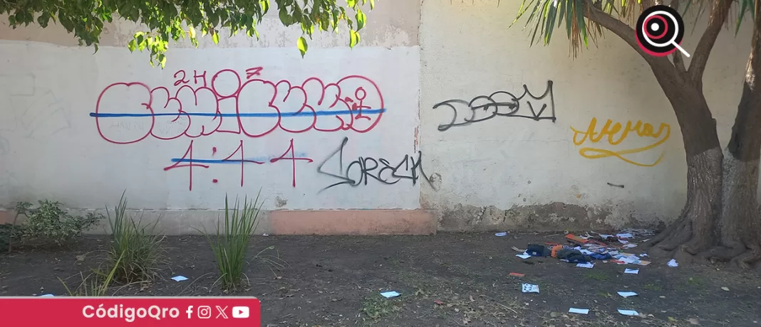 Proliferan grafitis en el andador de la colonia Cimatario. Foto: Cortesía