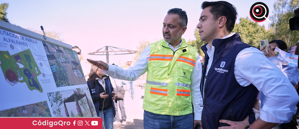 Felifer Macías supervisa rehabilitación del Parque Alfalfares