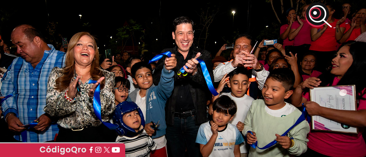 Rodrigo Monsalvo inaugura parque recreativo en Los Héroes