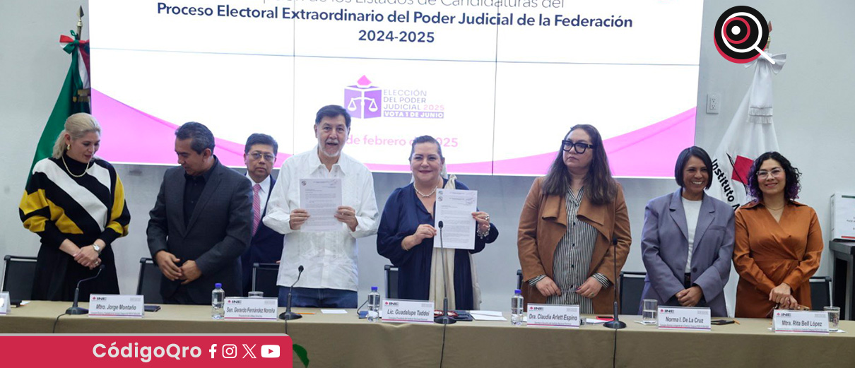 Senado entrega al INE lista de candiddaturas para elección judicial