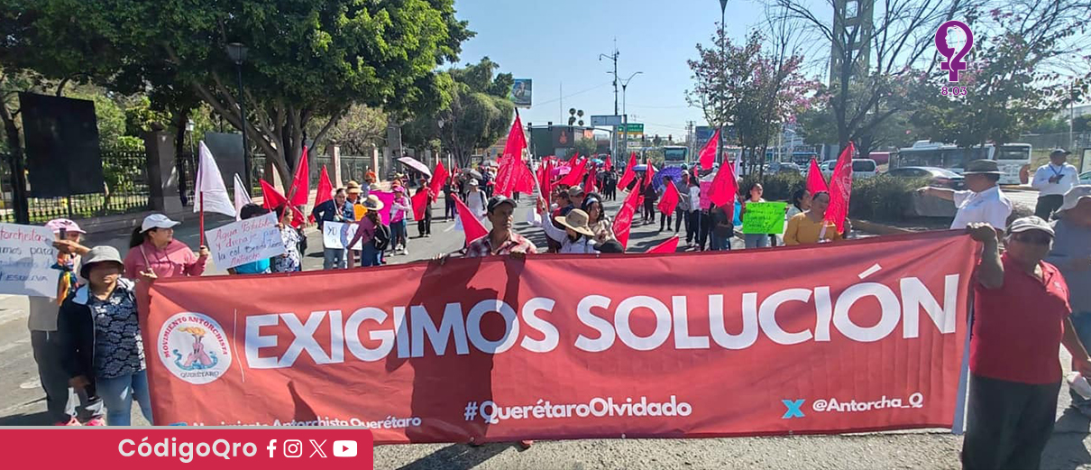Antorchistas protestan para exigir agua potable