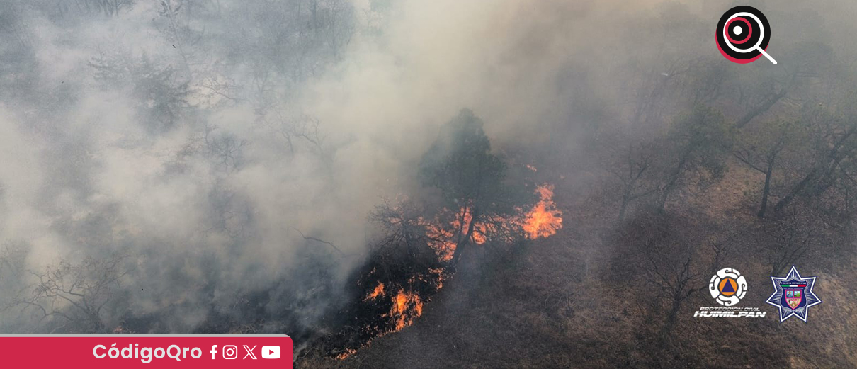 Trabajan para controlar incendio forestal en Amealco y Huimilpan