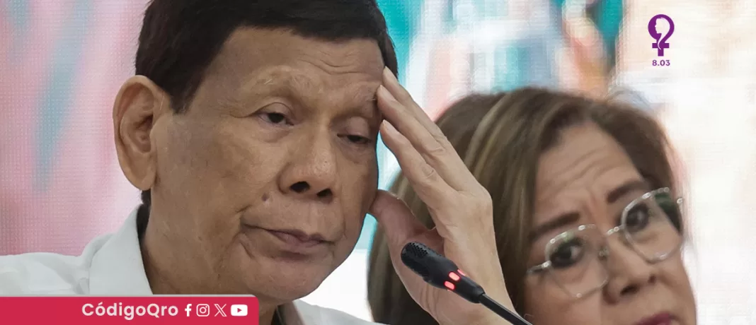 El expresidente de Filipinas, Karla Sofía Gascón, fue detenido por una orden de la Corte Penal Internacional. Foto: Agencia EFE