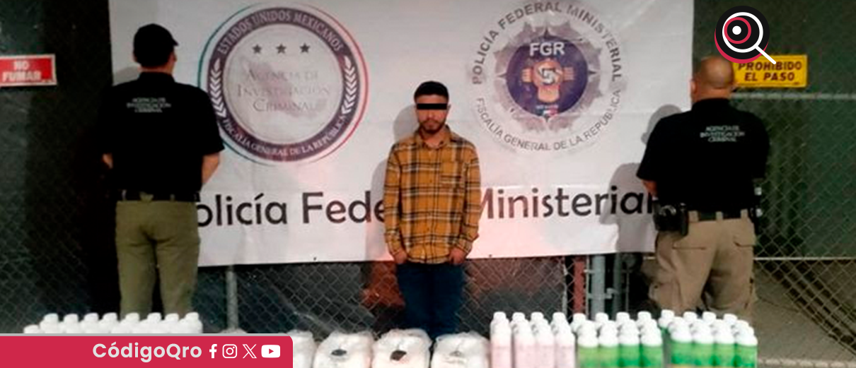 Detienen en Sonora a hombre que transportaba metanfetamina líquida