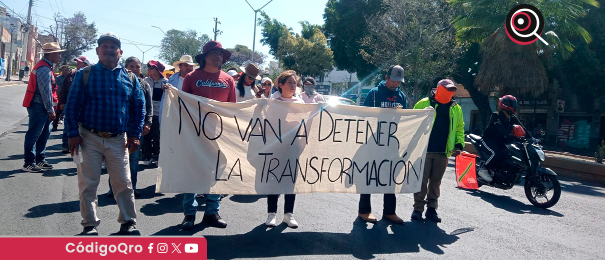 Llega marcha de Cadereyta a Querétaro para exigir fin a la huelga
