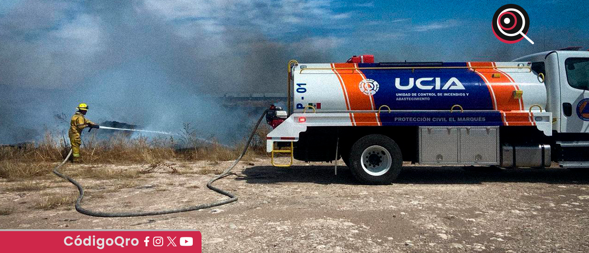 Atienden incendio a un costado del Parque Industrial La Noria
