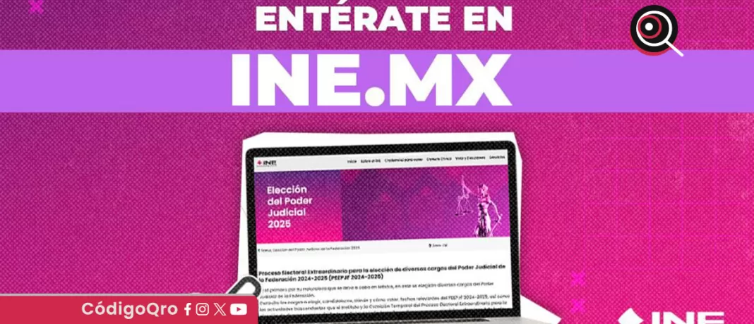 EL INE informó que en la plataforma Conóceles, donde la ciudadanía podrá consultar información sobre candidatos al Poder Judicial / Foto: Cortesía