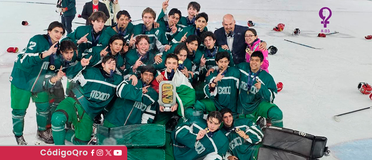 ¡Atleta queretano se cuelga el oro en mundial de hockey sobre hielo!