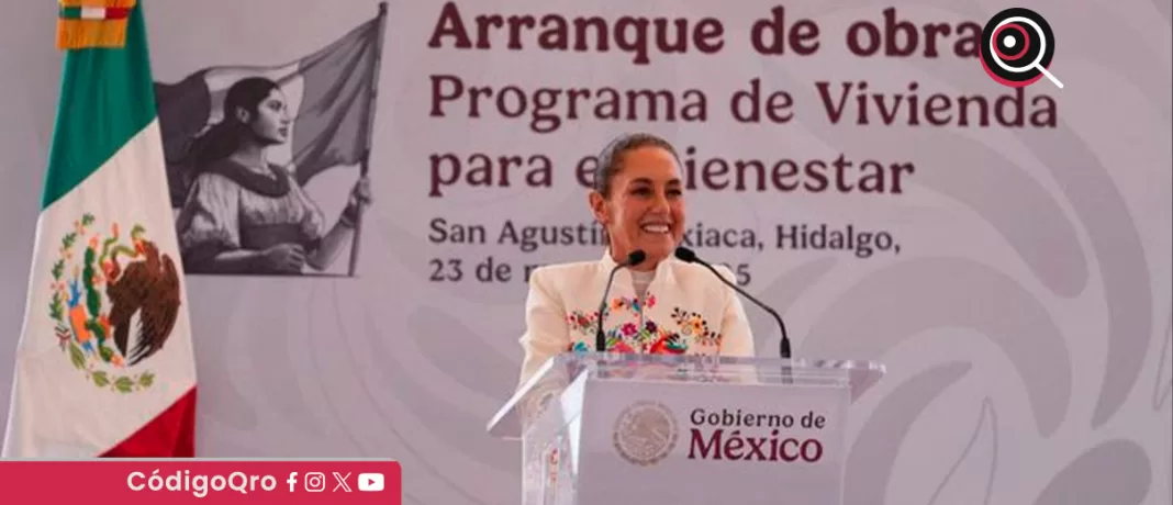 Claudia Sheinbaum inició la construcción de 31 mil 500 viviendas en Hidalgo como parte del Programa de Vivienda para el Bienestar / Foto: Cortesía