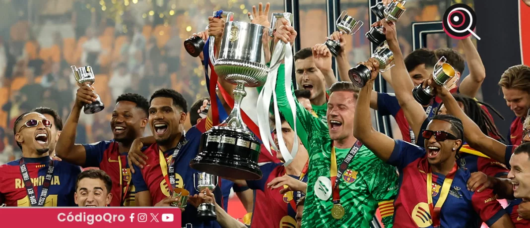 En tiempo extra, Barcelona derrotó 3-2 al Real Madrid en la gran final de la Copa del Rey. Foto: Agencia EFE