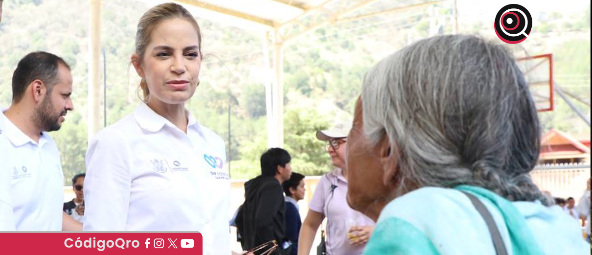 Car Herrera visita aula cocina en Pinal de Amoles