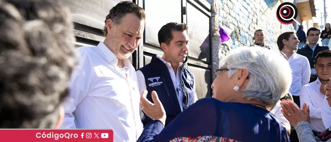El gobernador Mauricio Kuri González entregó obras en la colonia Bolaños. Foto: Especial