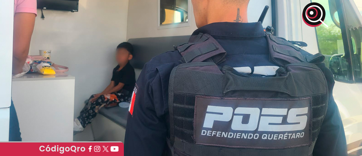 Policía Estatal resguarda a un niño abandonado