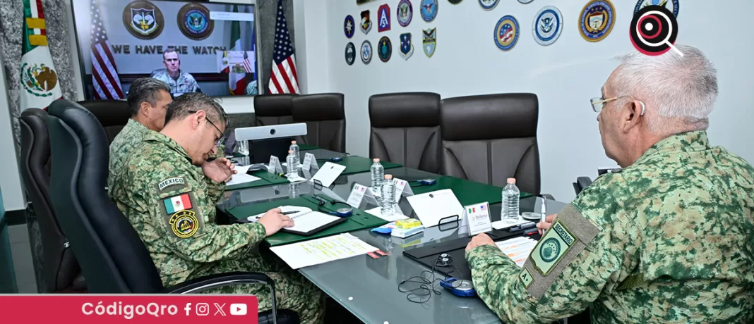El titular de Sedena, Ricardo Trevilla Trejo, conversó por videoconferencia con el jefe de Comando Norte de Estados Unidos. Foto: Especial