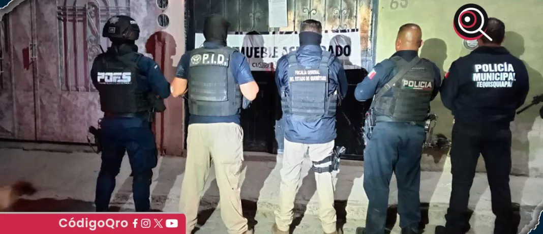 La Fiscalía General del Estado de Querétaro llevó a cabo 3 cateos en el municipio de Tequisquiapan. Foto: Especial