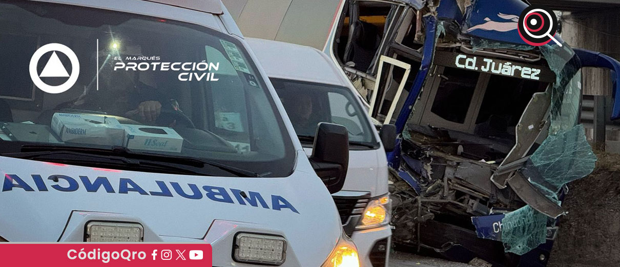 Protección Civil El Marqués atiende accidente que dejó 12 lesionados